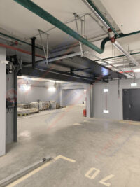 Секционные противопожарные ворота FireTechnics-S EI60 без калитки в паркинге ЖК Секционные противопожарные ворота FireTechnics-S EI60 без калитки в паркинге ЖК